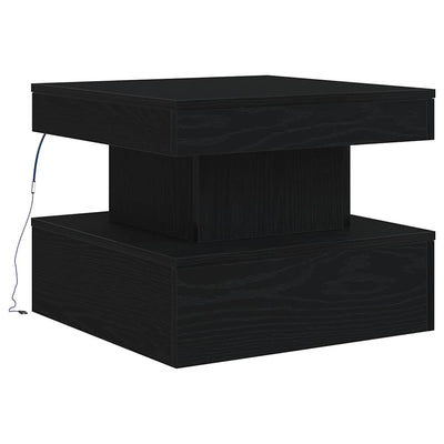 Musta sohvapöytä Claudie 50x50x40cm (led-valoilla tammi)