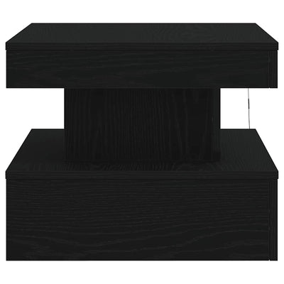 Sohvapöytä LED-valoilla musta tammi 50x50x40 cm