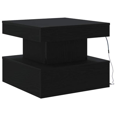 Sohvapöytä LED-valoilla musta tammi 50x50x40 cm