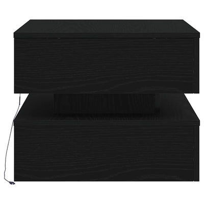 Sohvapöytä LED-valoilla musta tammi 50x50x40 cm