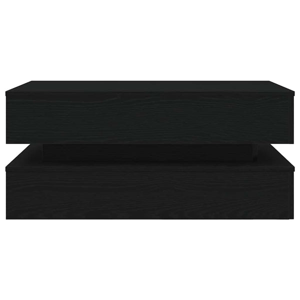 Sohvapöytä LED-valoilla musta tammi 90x50x40 cm