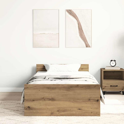 Sängynrunko ilman patjaa artisaanitammi 75x190 cm tekninen puu