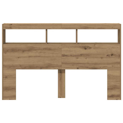 Sängynpäätykaappi LED-valoilla artesaani tammi 160x17x102 cm