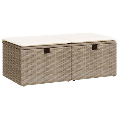 2-osainen Puutarhasohvasarja tyynyillä beige polyrottinki