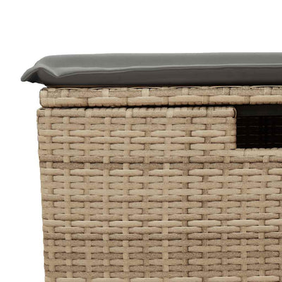 2-osainen Puutarhasohvasarja tyynyillä beige polyrottinki