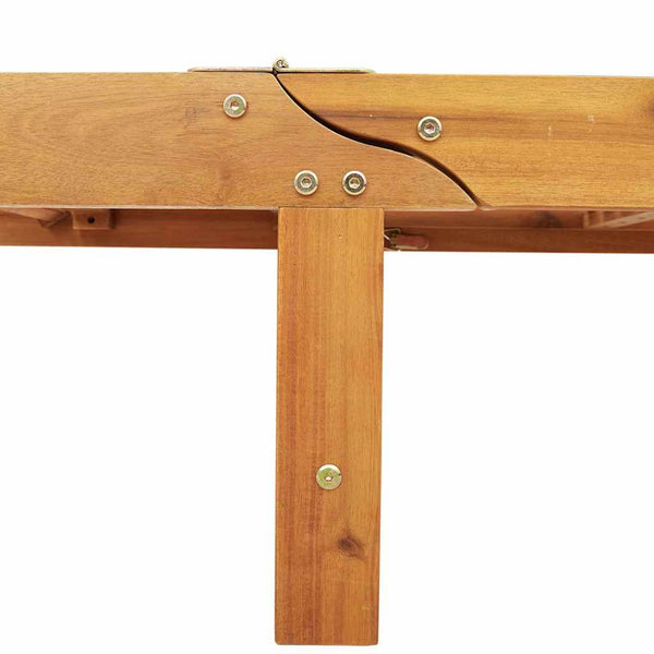 Aurinkotuoli Ruskea ja Kerma 199 x 63 x 85 cm Tiheä akasiapuu
