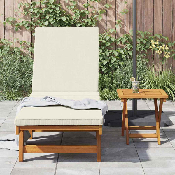 Aurinkotuoli Ruskea ja Kerma 199 x 63 x 85 cm Tiheä akasiapuu