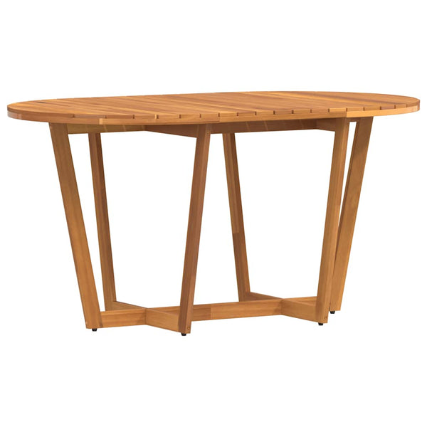 Puutarharuokapöytä soikea 150x90x75 cm täyspuu akaasia