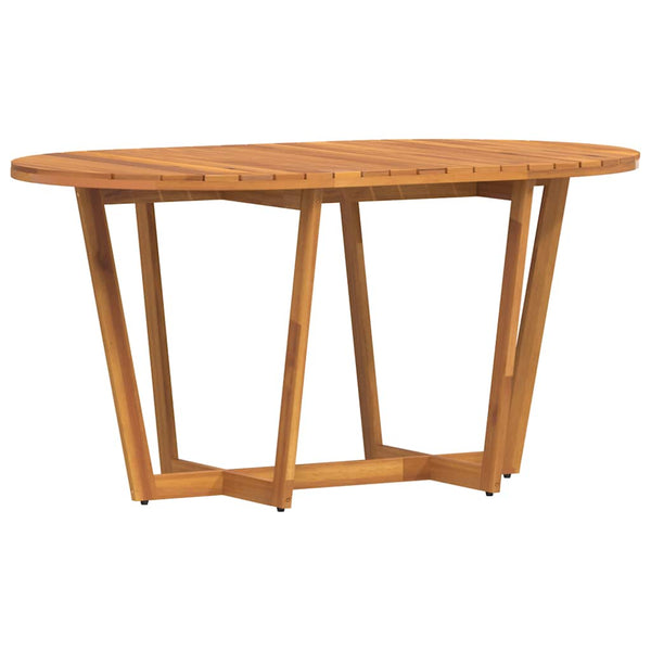 Puutarharuokapöytä soikea 150x90x75 cm täyspuu akaasia