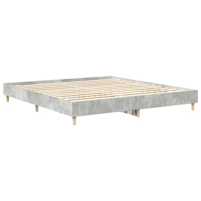 Sängynrunko ilman patjaa betoninharmaa 200x200 cm tekninen puu