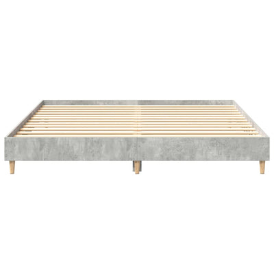Sängynrunko ilman patjaa betoninharmaa 200x200 cm tekninen puu