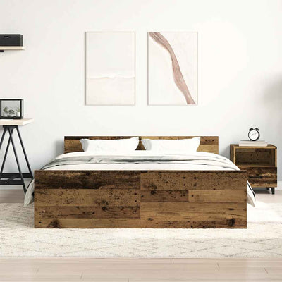 Sängynrunko ilman patjaa vanha puu 150x200 cm tekninen puu