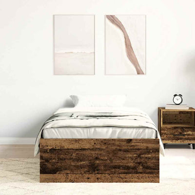 Sängynrunko ilman patjaa vanha puu 90x200 cm tekninen puu