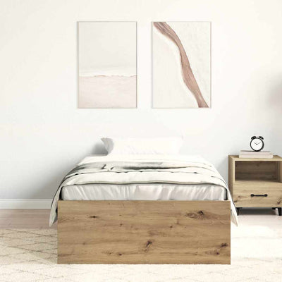 Sängynrunko ilman patjaa artisaanitammi 90x200 cm tekninen puu