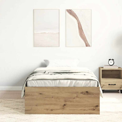 Sängynrunko ilman patjaa artisaanitammi 100x200 cm tekninen puu