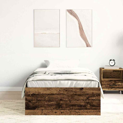 Sängynrunko ilman patjaa vanha puu 90x190 cm tekninen puu