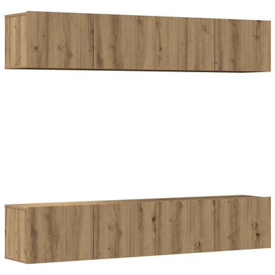 Seinä-tv-kaapit Mariora (4 kpl käsityöläinen tammi puinen)