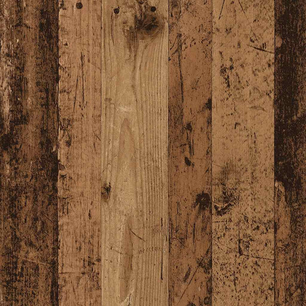 4-osainen seinälle kiinnitettävä TV-tasosarja vanha puu 100x30x30 cm