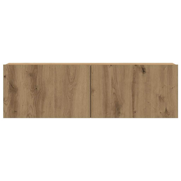 4-osainen seinälle kiinnitettävä TV-tasosarja Artisan-tammi 100x30x30 cm