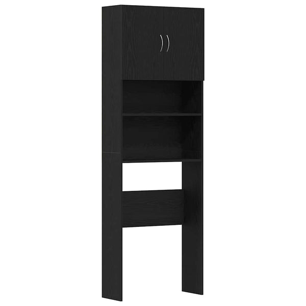 Pyykinpesukoneen kaappi musta tammi 64x24x190 cm tekopuu
