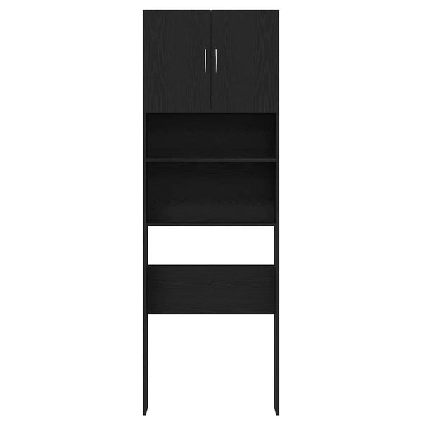 Pyykinpesukoneen kaappi musta tammi 64x24x190 cm tekopuu