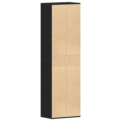 kenkäkaappi Musta tammi 54x34x183 cm Engineered Wood