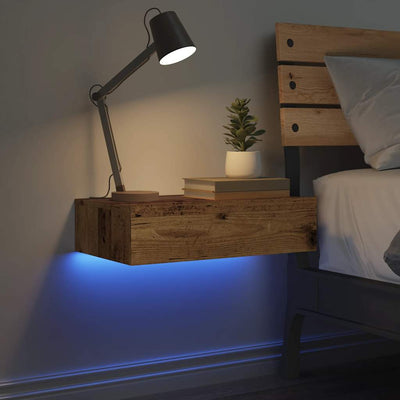 Vanha puu yöpöytäkaappi Bodolai 60x35cm (suunniteltu puu)