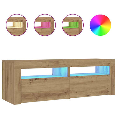 Yöpöydät 2 kpl LED-valoilla käsityöläinen tammi 60x35x40 cm