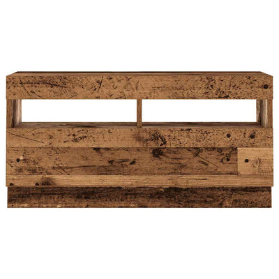 TV-kaappi LED-valoilla vanha puu 180x35x40 cm teknillinen puu