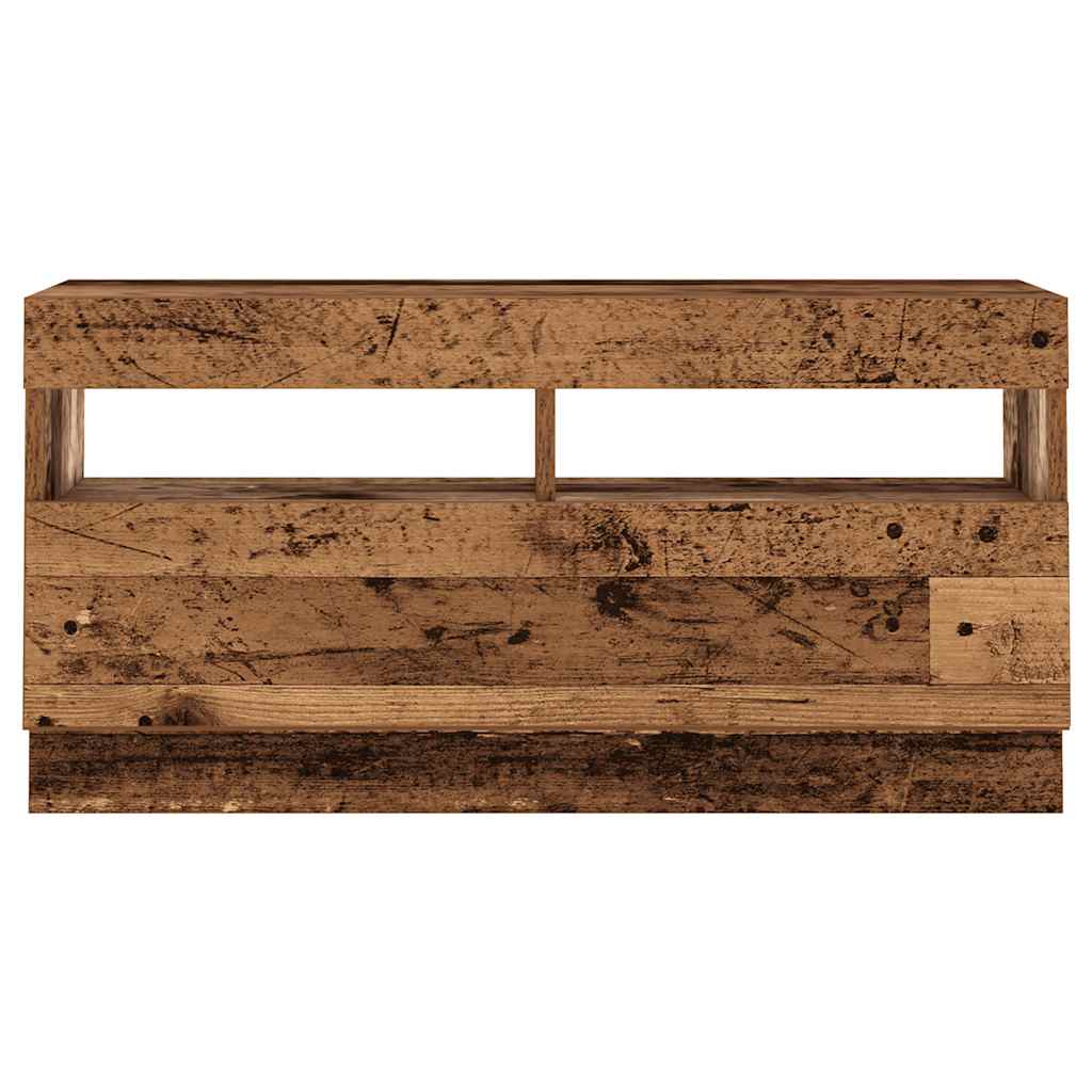 Vanha puu tv-kaappi led-valoilla Vernil 180x35x40cm (teknillinen puu)