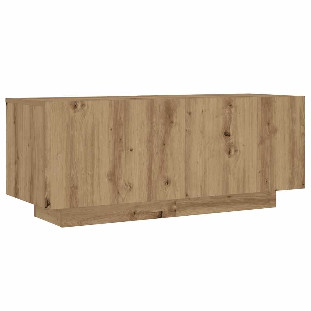 Käsityöläinen tammi tv-kaappi led-valoilla Vernil 180x35x40cm