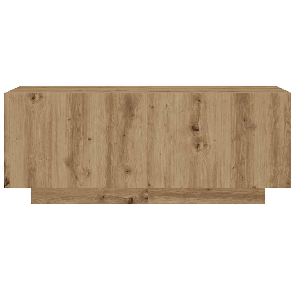 Käsityöläinen tammi tv-kaappi led-valoilla Vernil 180x35x40cm