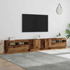 TV-kaappi LED-valoilla vanha puu 260x35x40 cm teknillinen puu