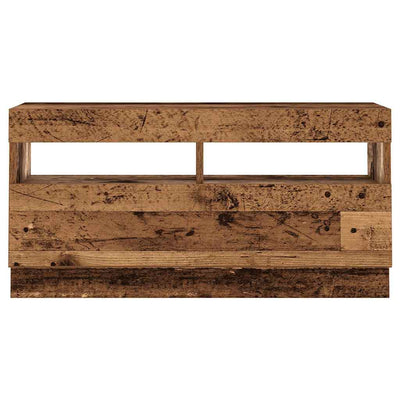 TV-kaappi LED-valoilla vanha puu 260x35x40 cm teknillinen puu