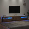 TV-kaappi LED-valoilla käsityöläinen tammi 260x35x40 cm