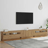 TV-kaappi LED-valoilla käsityöläinen tammi 300x35x40 cm