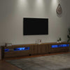 TV-kaappi LED-valoilla käsityöläinen tammi 300x35x40 cm