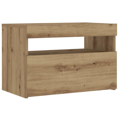 yöpöytäkaappi LED-valoilla käsityöläinen tammi 60x35x40 cm