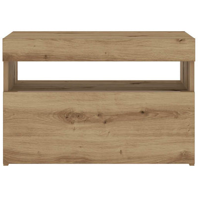 yöpöytäkaappi LED-valoilla käsityöläinen tammi 60x35x40 cm