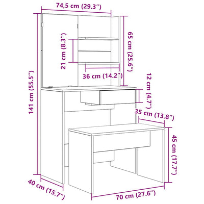 kylpypöytäsarja Thasse (vanhaa puuta puinen)