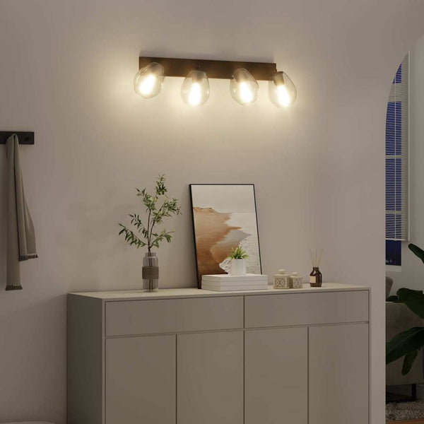 Kattospotti Musta 73,5 x 13 x 26 cm Lasi ja Metalli