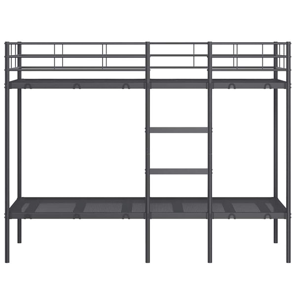 Kerrossänky ilman patjaa musta 75x190 cm teräs