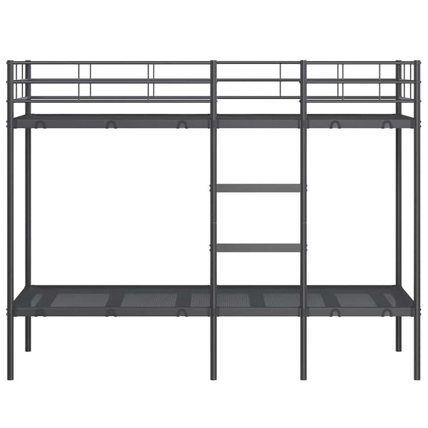 Kerrossänky ilman patjaa musta 80x200 cm teräs