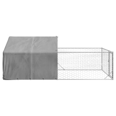 ulkokoirakennel juoksun kanssa 5x2x1,5 m galvanoitu teräs