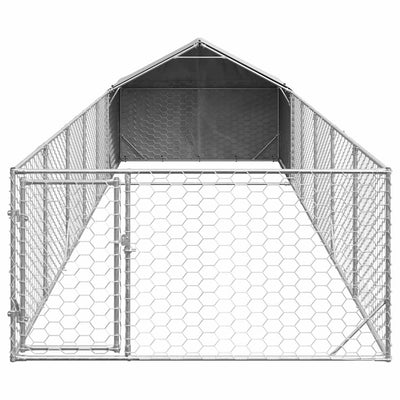 Galvanoitu ulkokoirakennel juoksun kanssa Danner 8x2x1,5 m (teräs)
