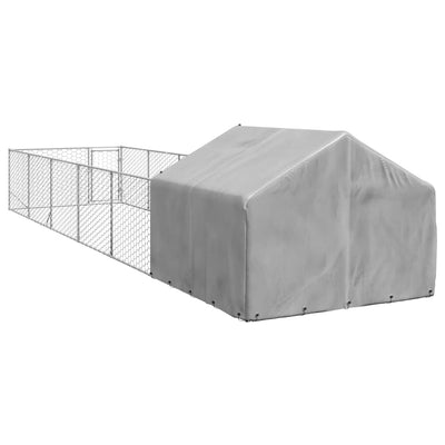Galvanoitu ulkokoirakennel juoksun kanssa Danner 8x2x1,5 m (teräs)