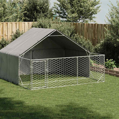Galvanoitu ulkokoirakennel juoksun kanssa Danner 3x3x1,9 m (teräs)