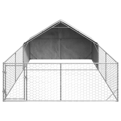 ulkokoirakennel juoksun kanssa 6x3x1,9 m galvanoitu teräs