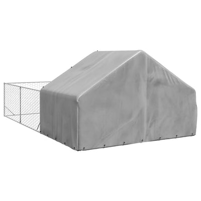 ulkokoirakennel juoksun kanssa 6x3x1,9 m galvanoitu teräs