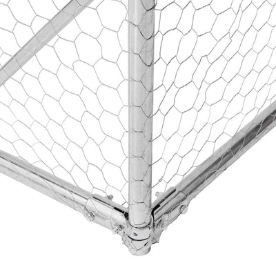 ulkokoirakennel juoksun kanssa 6x3x1,9 m galvanoitu teräs